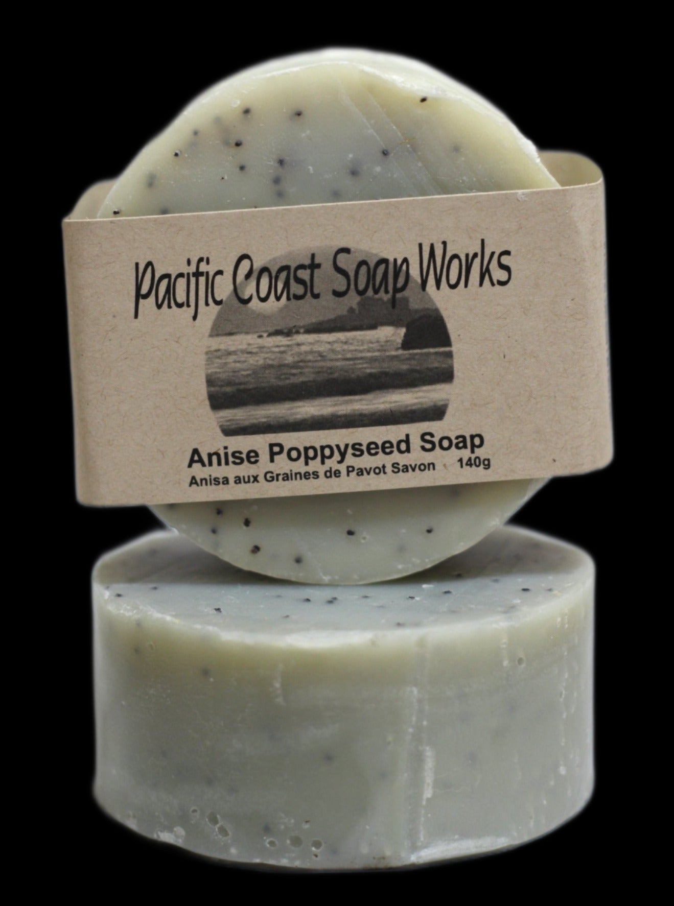 anise poppyseed soap bar. licorice soap. charcoal soap. handmade soap vancouver