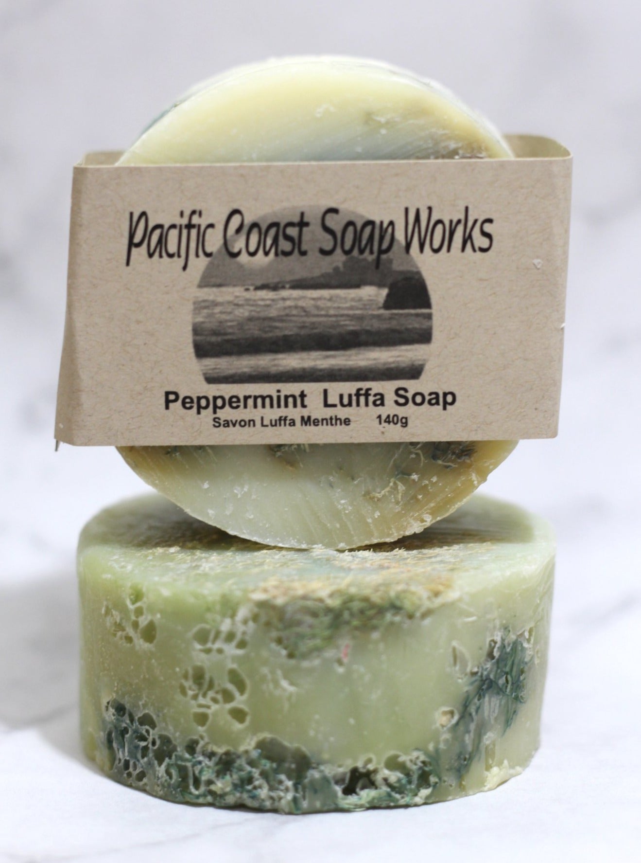 peppermint soap. soap works. peppermint luffa body scrub soap. natural luffa soap. luffa soap bar. natural soap companies. soap works.